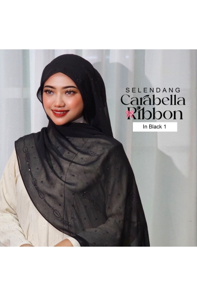 SELENDANG CARABELLA RIBBON 3.0  - BLACK 1